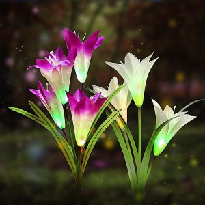 Waterproof White Purple Flower Solar Light